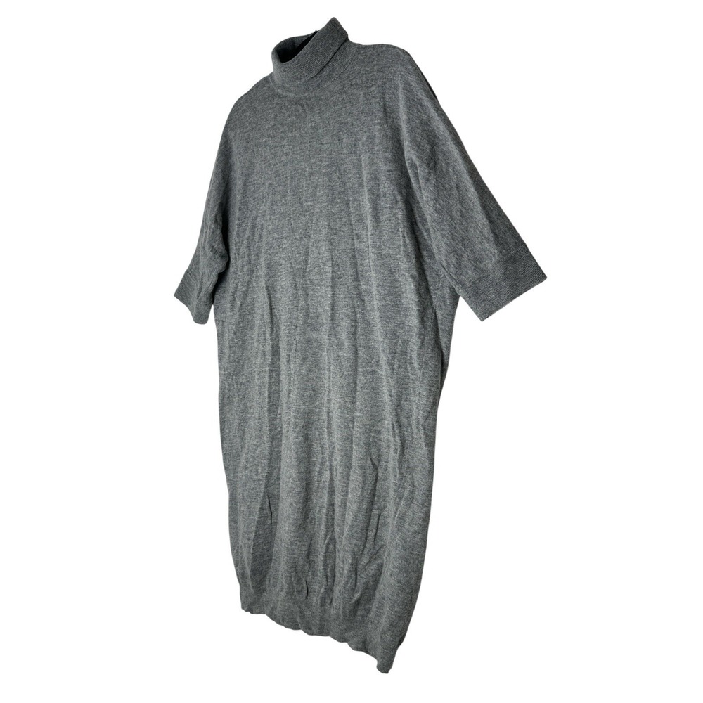 COS 100%  Wool Midi Sweater Dress Women's‎ Size XS Gray Oversized Cozy Stretch - Picture 9 of 11